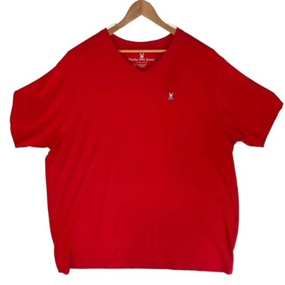 Psycho Bunny Classic V-Neck Brill Red Men's Big and‎ Tall Tee Shirt Size…